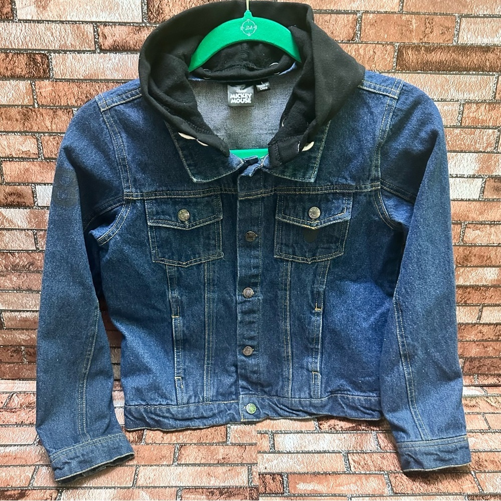 Disney unisex Hooded Jean Jacket size L